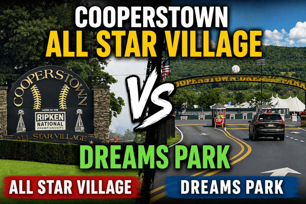 The entrances of Cooperstown All Star Village vs Dreams Park 