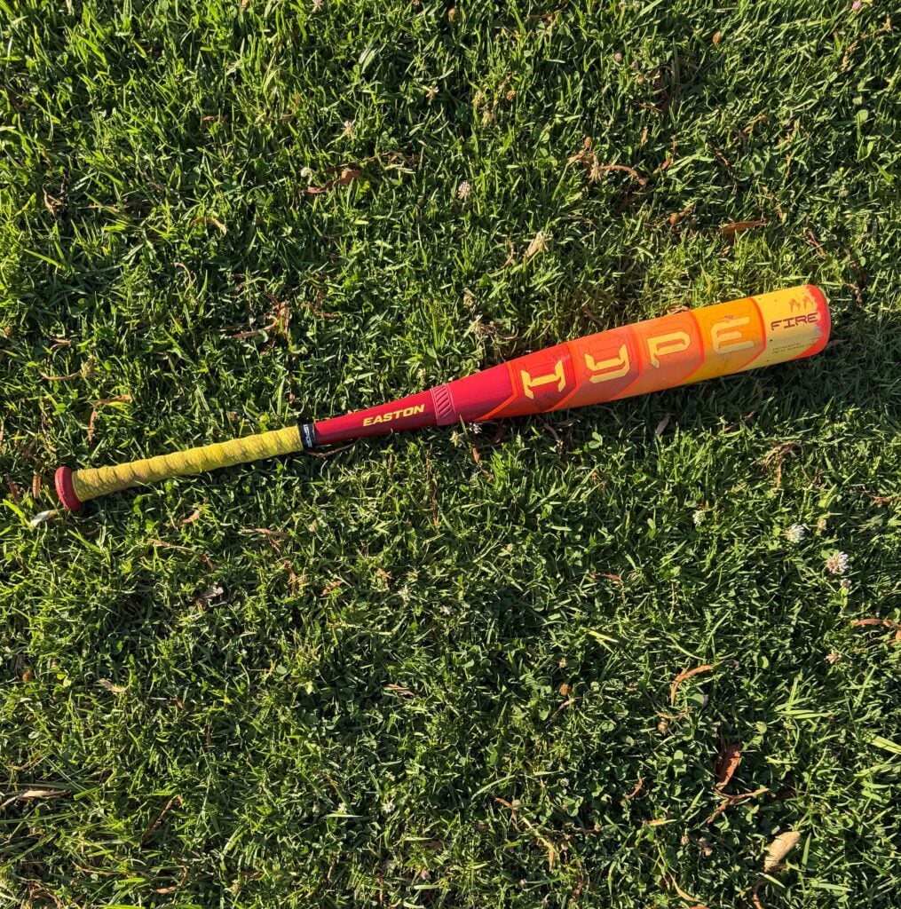 older Easton Hype Fire on grass field