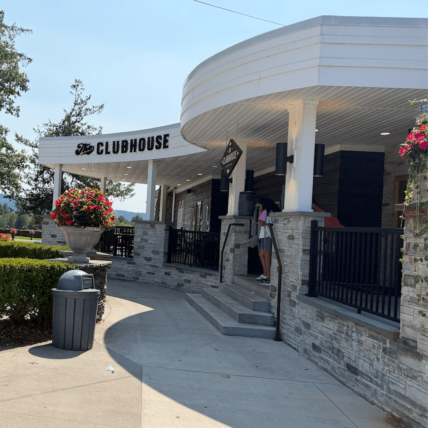 Outside view of The Clubhouse restaurant