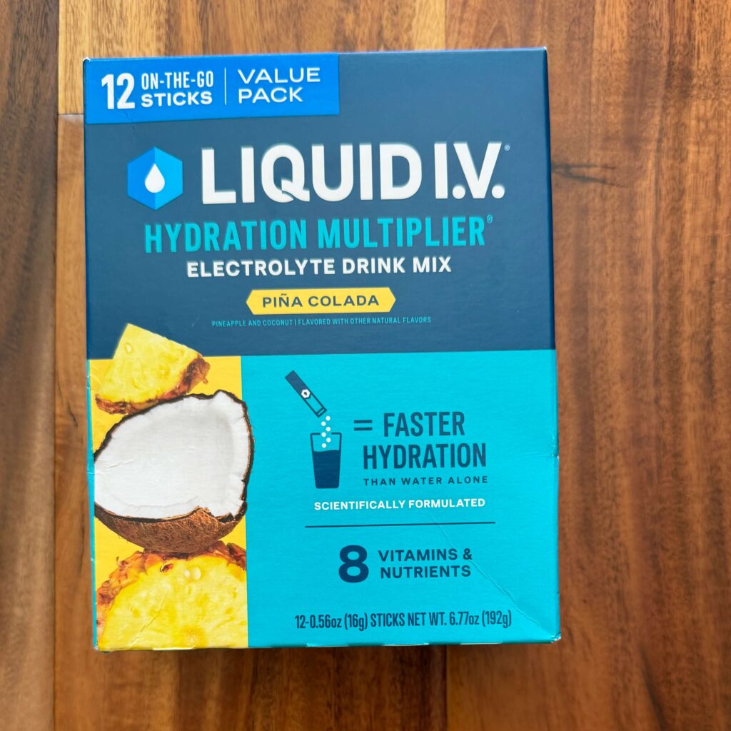 box of liquid i.v. pina colada flavor electrolytes