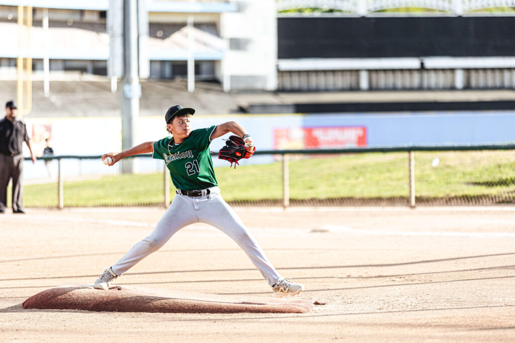Super star travel baseball player Blain Watson pitching for Knights Knation in April 2026 as 12 year old